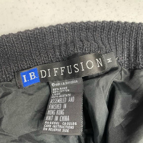 I B diffusion fun vintage/Hong Kong 1991 puff shoulder allover print sweater M - Picture 7 of 8